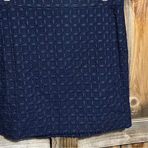 J.Crew skirt 100% cotton mini eyelet navy blue lined geometric 6 FIRM on PRICE
